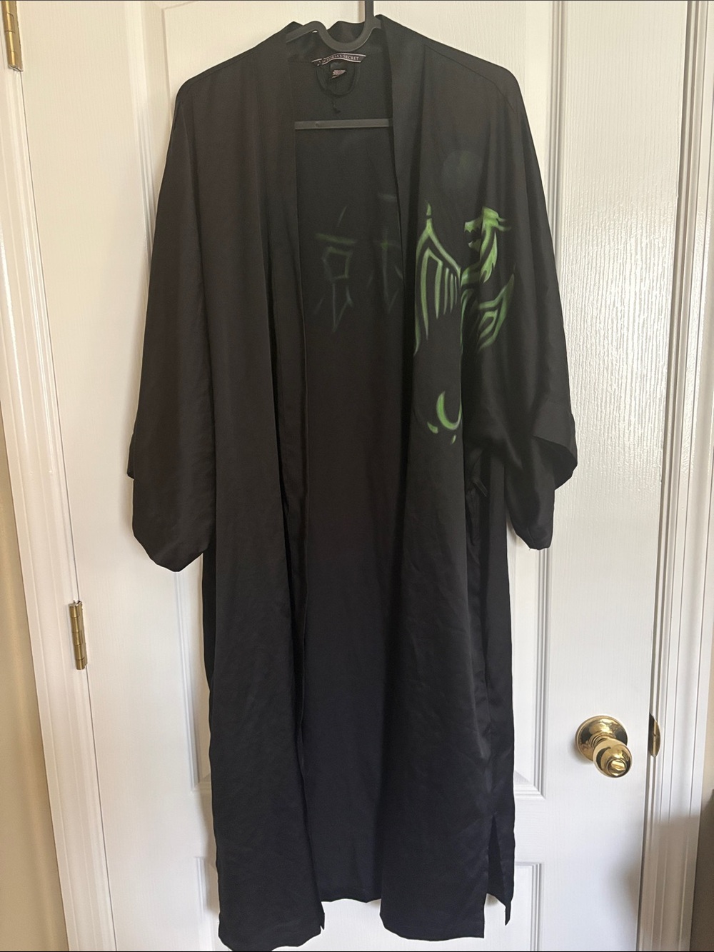 Victoria's Secret Rare Black Kimono Robe with Green Dragon